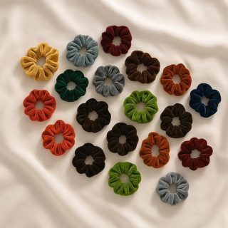 AccessHer Velvet Hair Tie & Scrunchie Set - Anti Hair Breakage Hair Accessories (Pack of 24)