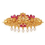 Accessher Traditional Matte Gold Plated Peacock Design Antique Bridal Hair Barrette Buckle Clip/Hair Pin/Hair Clip with Pearl Drops for Women and Girls Pack of 1
