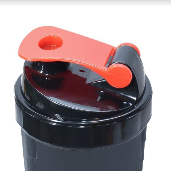 Protein Shaker | Shaker Bottle | Shakers for Protein Shake with 2 Storage Compartment | Leak Proof | Easy Clean Up | Blender protein shaker bottle for gym (500ml | Red) - Image 3