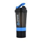 KASRAT Protein Shaker | Shaker Bottle | Shakers for Protein Shake with 2 Storage Compartment | Leak Proof | Easy Clean Up | Blender protein shaker bottle for gym (500ml | Blue)