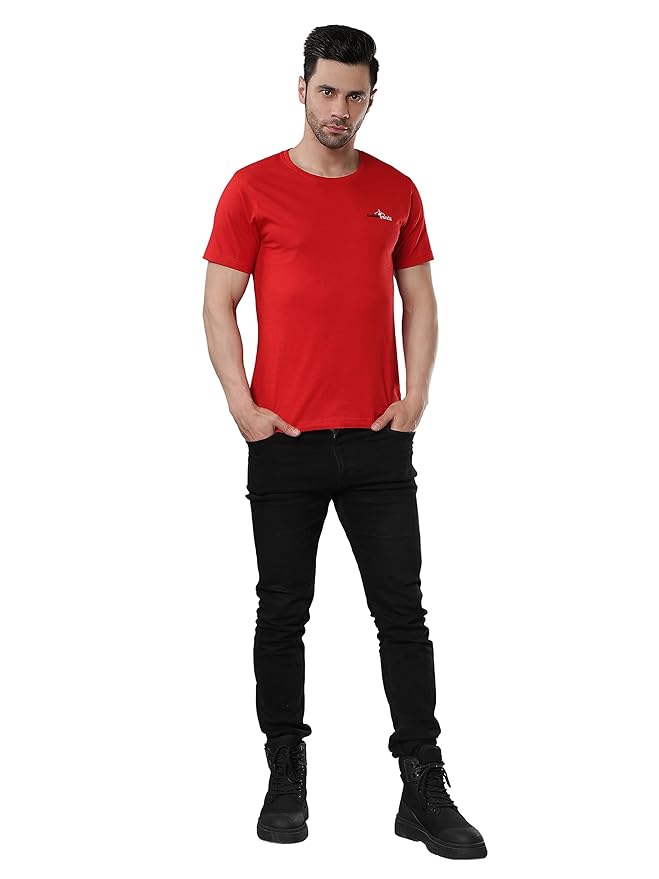 Cotton-Rich Ultra-Soft T-Shirt in Red - Image 6