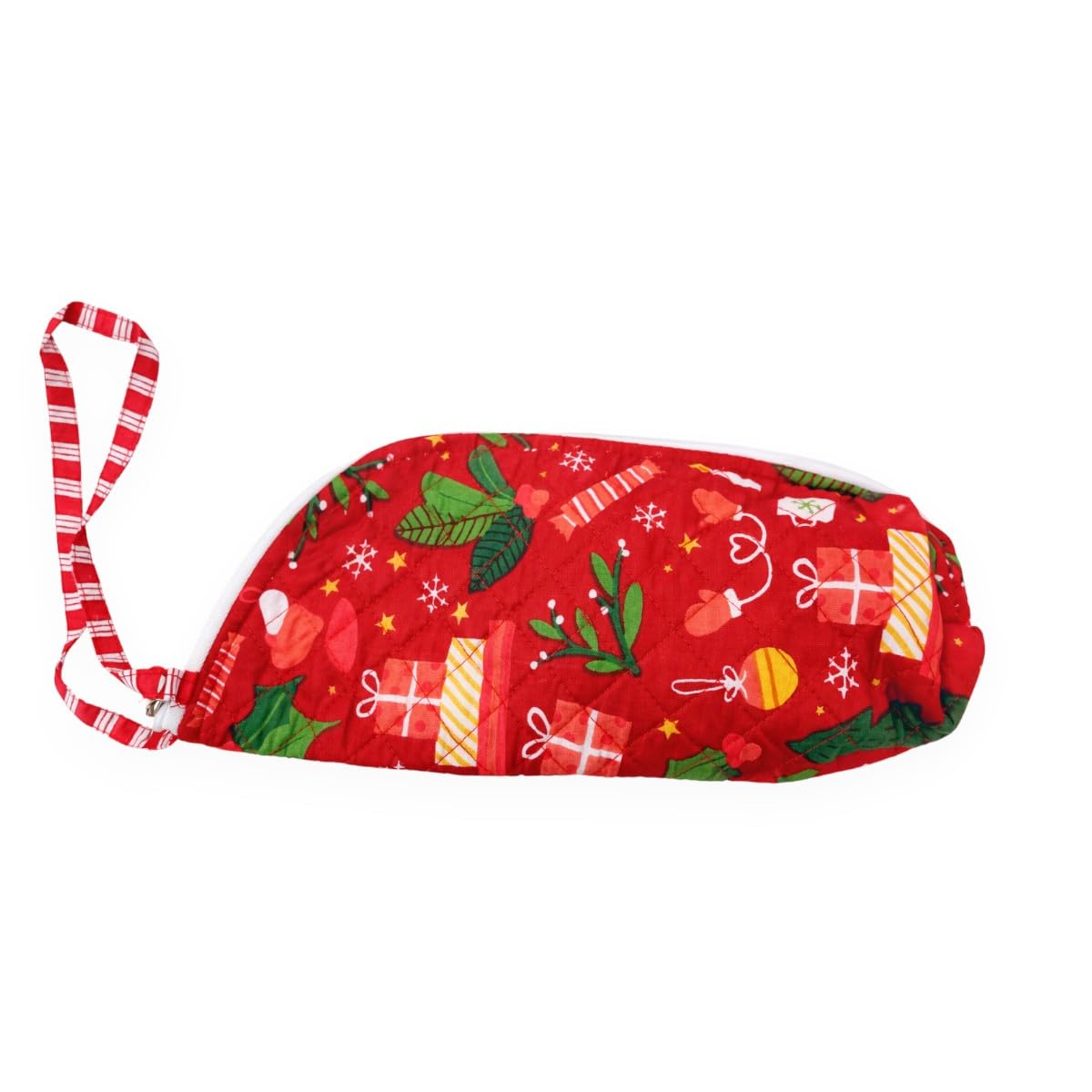 ACCESSHER Handcrafted Jaipuri Quilted Cotton Pouch Water Bottle Cover with Zipper & Handle Multipurpose Storage Kit & Bottle Sleeve Protector Leak-Proof & Dust-Resistant - Image 2