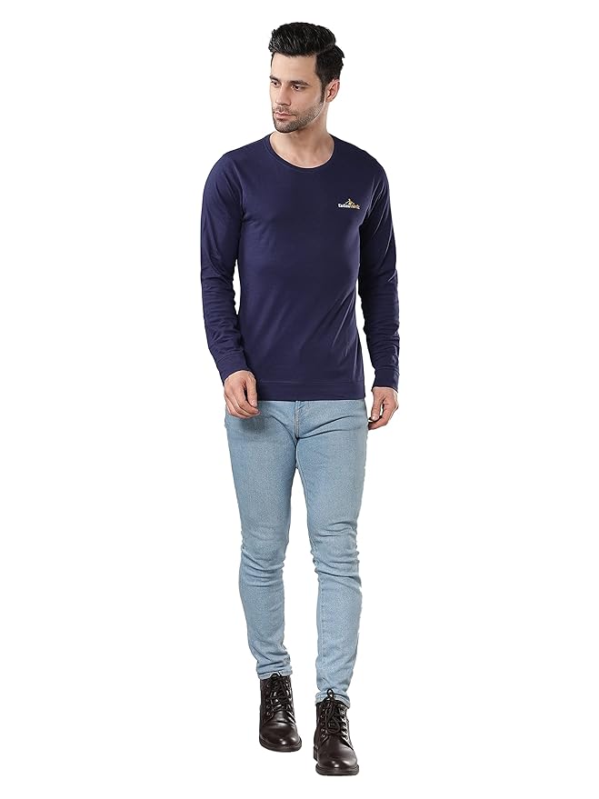 Cotton-Rich Ultra-Soft T-Shirt in Navy Blue - Image 5