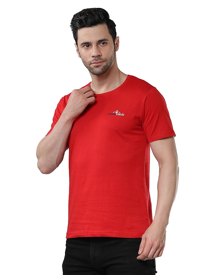 Cotton-Rich Ultra-Soft T-Shirt in Red - Image 2