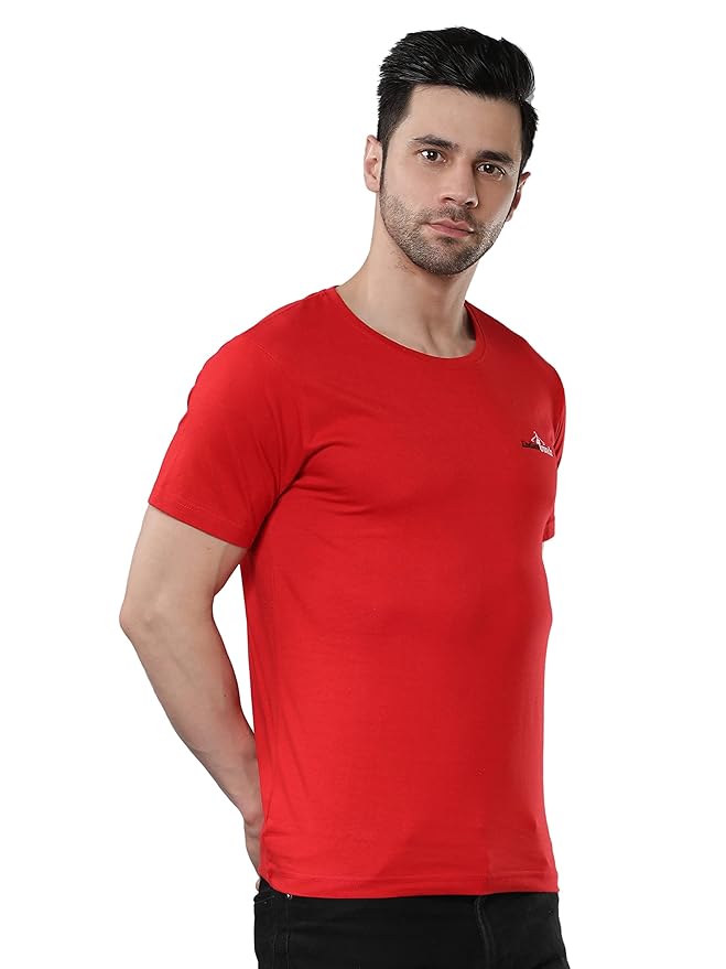 Cotton-Rich Ultra-Soft T-Shirt in Red - Image 5