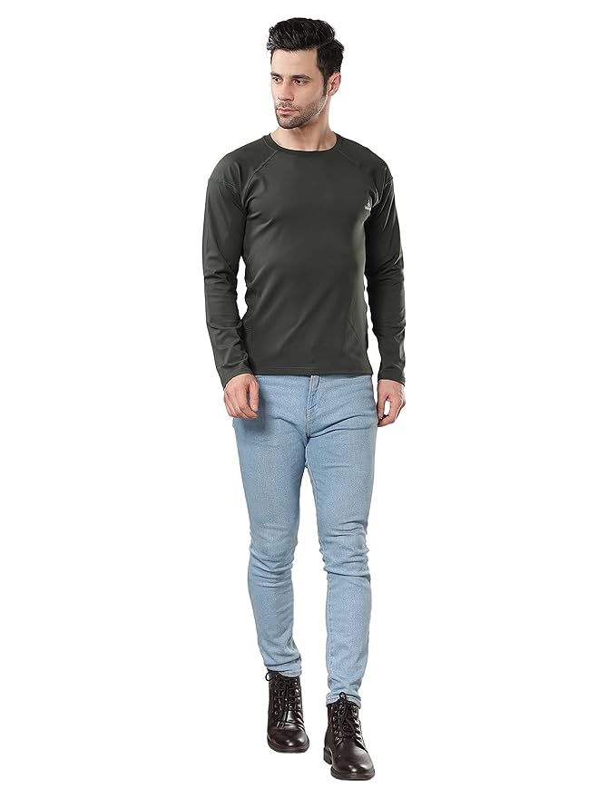 ENDLESSTRENDZ Sports Performance T-Shirt in Stylish Olive | Full Sleeves | Crew Neck | Ultra Soft, Comfortable & Lightweight | Dry Fit Fabric for Gym, Training, and Running - Large - Image 4