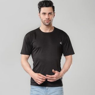 ENDLESSTRENDZ Dry Fit T Shirt for Men | Round Neck Half Sleeves Tshirt | Quick Dry Tshirt | UPF 50+ Athletic Cricket | Running | Gym | Track | Sports Jersey [ Colors - Black | Size- S ]