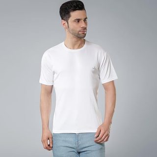 ENDLESSTRENDZ Dry Fit T Shirt for Men | Round Neck Half Sleeves Tshirt | Quick Dry Tshirt | UPF 50+ Athletic Cricket | Running | Gym | Track | Sports Jersey [ Colors - White | Size- S ]
