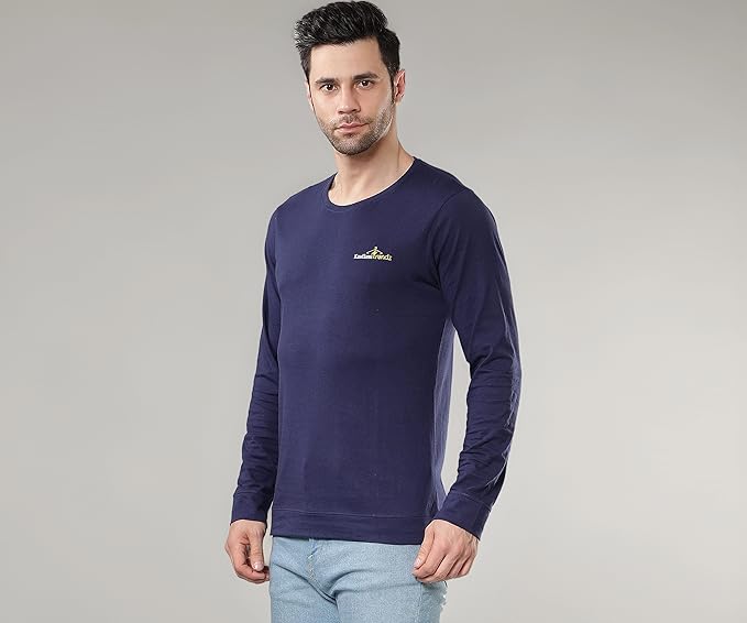 Cotton-Rich Ultra-Soft T-Shirt in Navy Blue