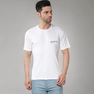 KASRAT Dry Fit T Shirt for Men | Round Neck Half Sleeves Tshirt | Quick Dry Tshirt | UPF 50+ Athletic Cricket | Running | Gym | Track | Sports Jersey [ Colors - White| Size- M ]