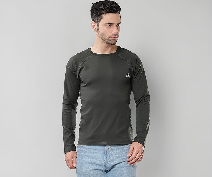 ENDLESSTRENDZ Sports Performance T-Shirt in Stylish Olive | Full Sleeves | Crew Neck | Ultra Soft, Comfortable & Lightweight | Dry Fit Fabric for Gym, Training, and Running - Large