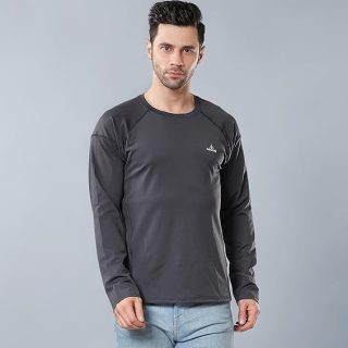 ENDLESSTRENDZ Sports Performance T-Shirt in Stylish Grey | Full Sleeves | Crew Neck | Ultra Soft, Comfortable & Lightweight | Dry Fit Fabric for Gym, Training, and Running - Small