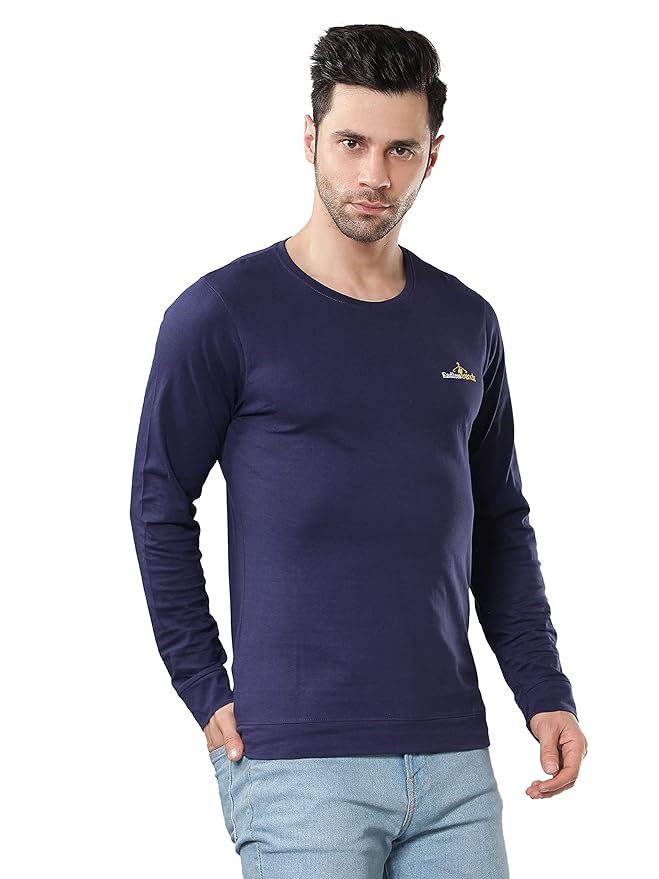 Cotton-Rich Ultra-Soft T-Shirt in Navy Blue - Image 2