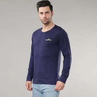 Cotton-Rich Ultra-Soft T-Shirt in Navy Blue