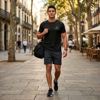 ENDLESSTRENDZ Men's Dry Fit T-Shirt with Round Neck & Half Sleeves - Quick Dry UPF 50+ Sports Jersey (Black, M)