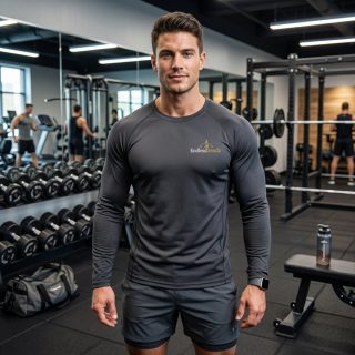 ENDLESSTRENDZ Men’s Dry Fit Sports Performance T-Shirt - Full Sleeves & Crew Neck (Grey, S)