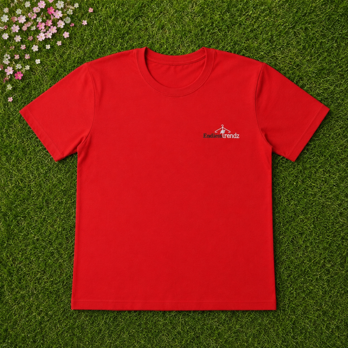 ENDLESSTRENDZ Men's 100% Cotton Half Sleeve T-Shirt | Regular Fit Solid Casual Wear Tee |Red - Image 2