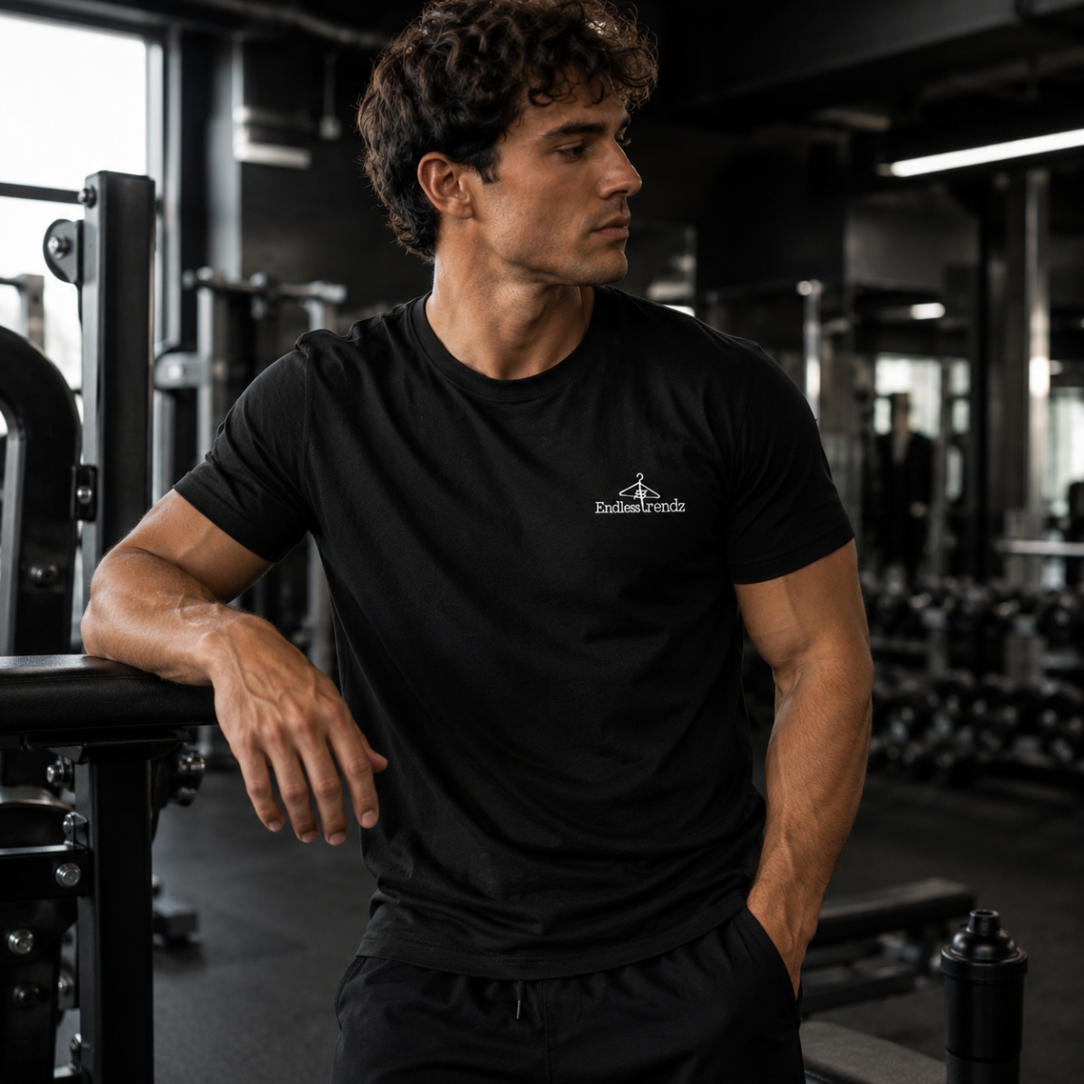 ENDLESSTRENDZ Men's Dry Fit T-Shirt with Crew Neck & Half Sleeves - Quick Dry UPF 50+ Sports Jersey (Black, XXL) - Image 4
