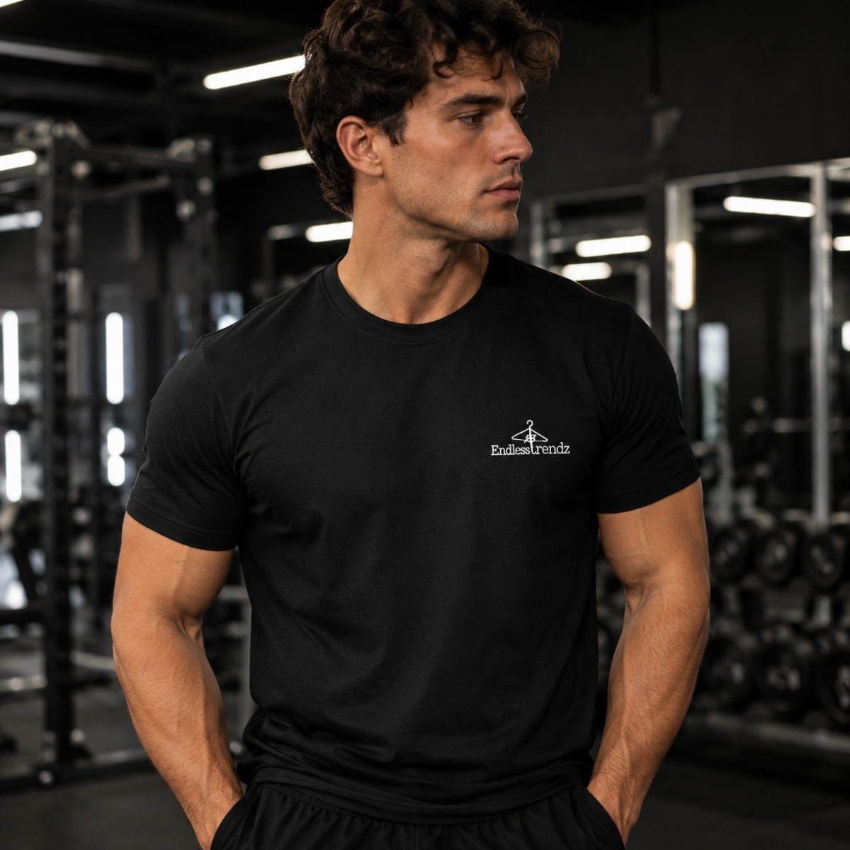 ENDLESSTRENDZ Men's Dry Fit T-Shirt with Crew Neck & Half Sleeves - Quick Dry UPF 50+ Sports Jersey (Black, XXL) - Image 5