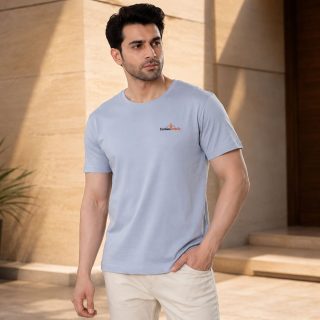 ENDLESSTRENDZ Men's Cotton Rich Ultra Soft T-Shirt with Round Neck - Regular Fit Casual Wear (Grey)