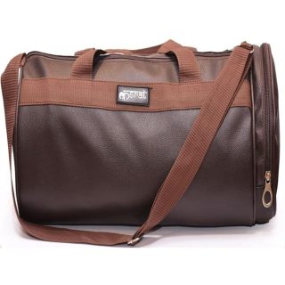 KASRAT Polyester Duffle Gym & Travel Bag with Shoe Compartment - 20 L Sports Bag (Brown)
