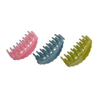 ACCESSHER Multicolour Acrylic Jumbo Hair Claw Clips with Tight Grip - Hair Clutchers for Thick Hair & Casual Wear, Pack of 3
