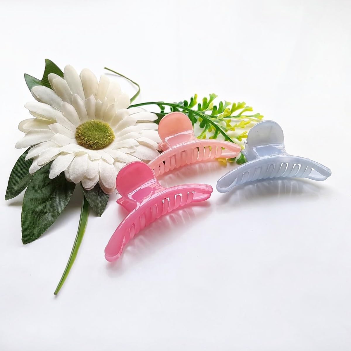 ACCESSHER Stunning Silver Plated Pearl Embellished Metallic Hair Claw Clips - Hair Barrettes (Multicolor, Pack of 6) - Image 6
