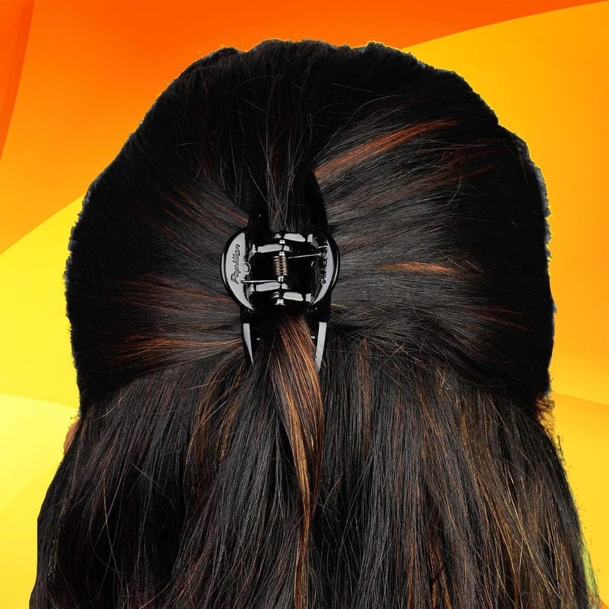 ACCESSHER Black Acrylic Medium Butterfly Hair Claw Clips & Hair Clutchers - Tight Grip Hair Accessories for Women & Girls (Pack of 6) - Image 5