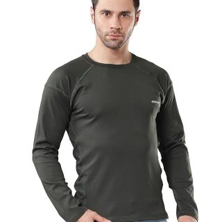 KASRAT Dry Fit Round Neck T-Shirt (Olive, L)
