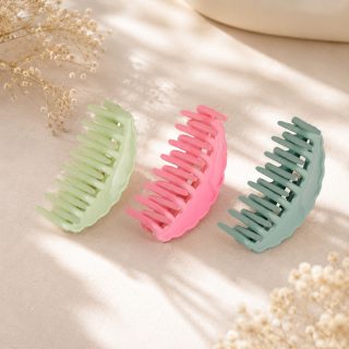 ACCESSHER Multicolour Acrylic Jumbo Hair Claw Clips with Tight Grip - Hair Clutchers for Thick Hair & Casual Wear, Pack of 3