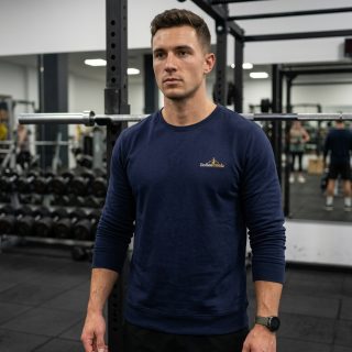 ENDLESSTRENDZ Men’s Dry Fit Sports Performance T-Shirt - Full Sleeves & Crew Neck (Navy Blue, M)