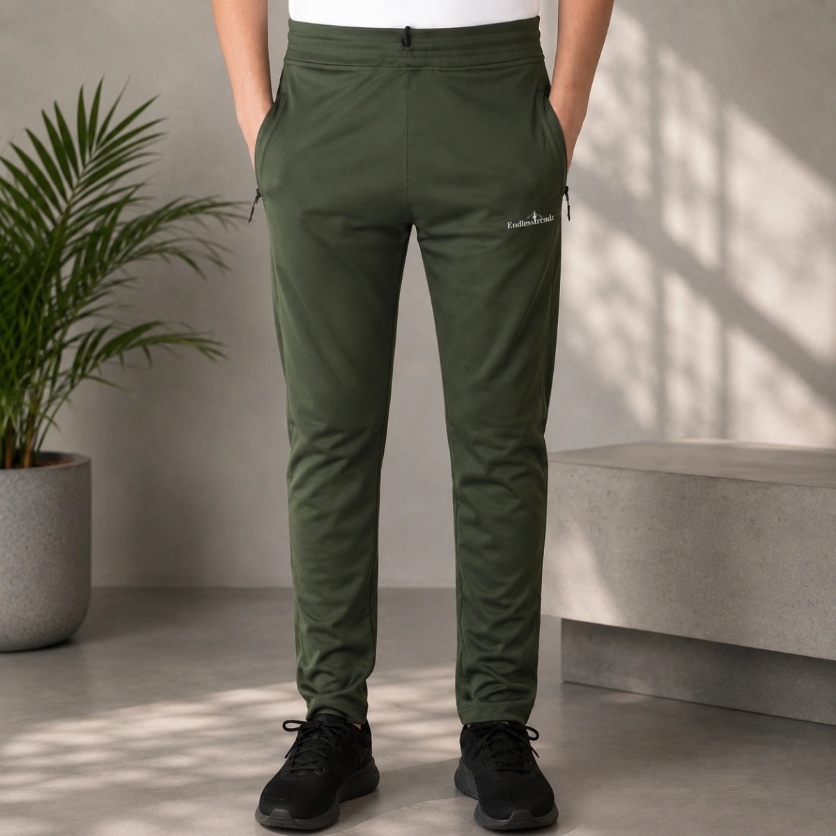 EndlessTrendz Unisex Zip Pocket Polyester Lycra Trackpant
